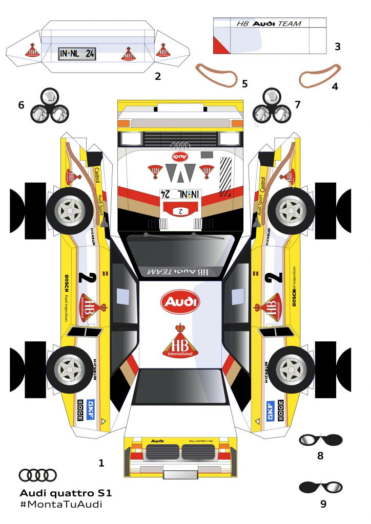 Maqueta papercraft del Audi Quattro S1