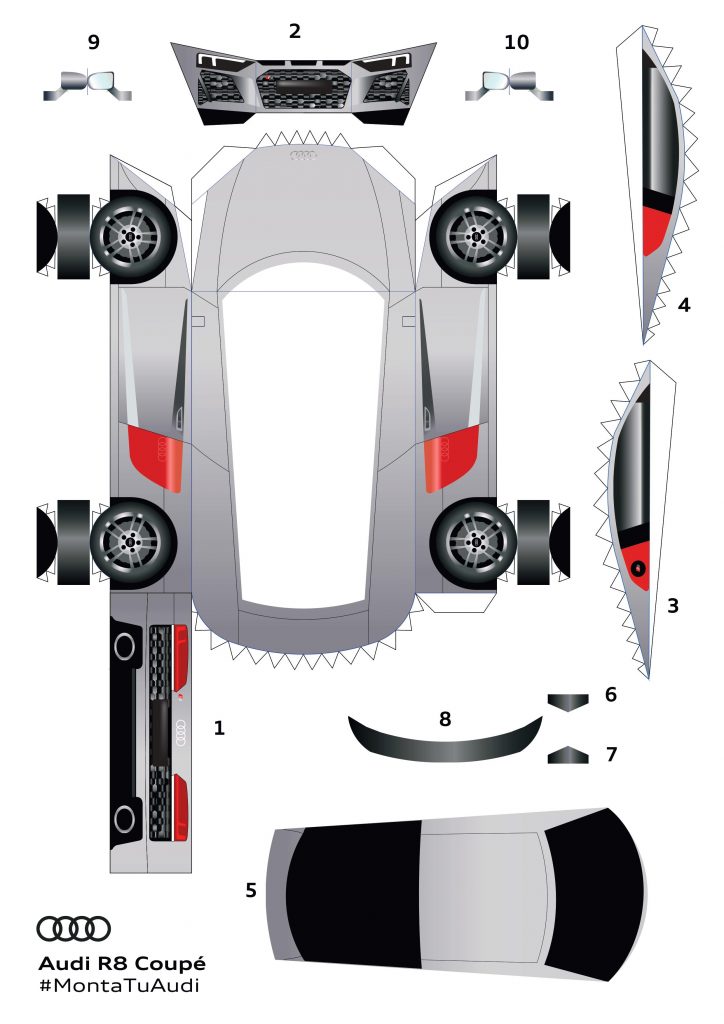 Maqueta papercraft del Audi R8