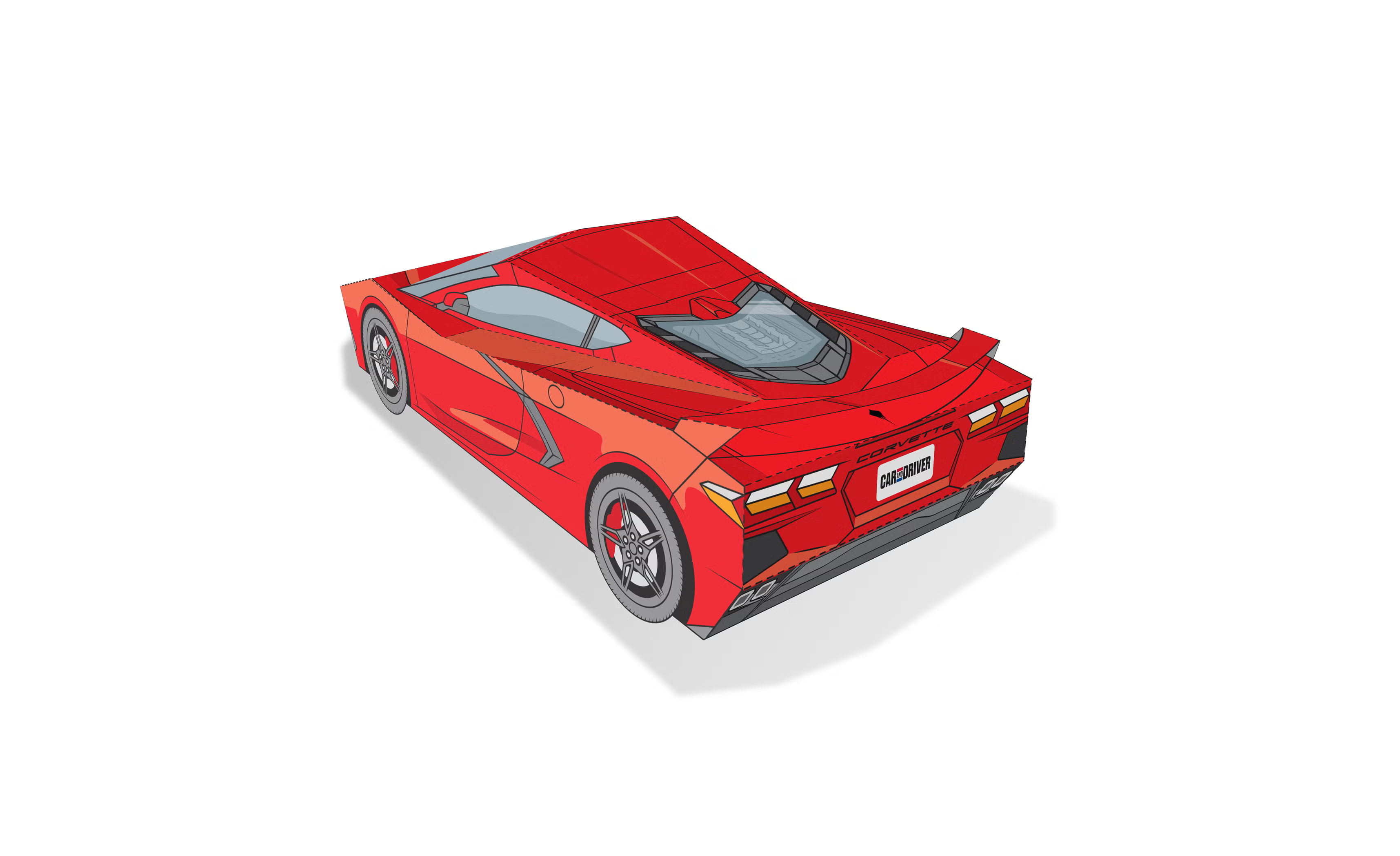 Maqueta papercraft del Chevrolet Corvette C8