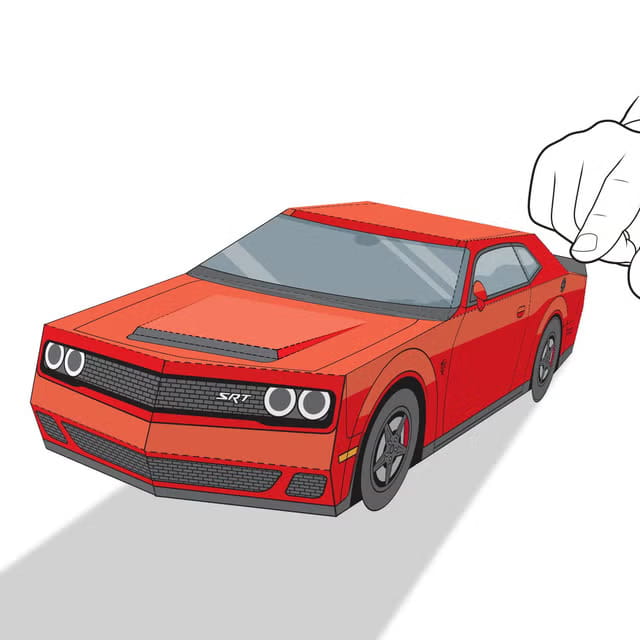 Maqueta papercraft del Dodge Challenger SRT Demon