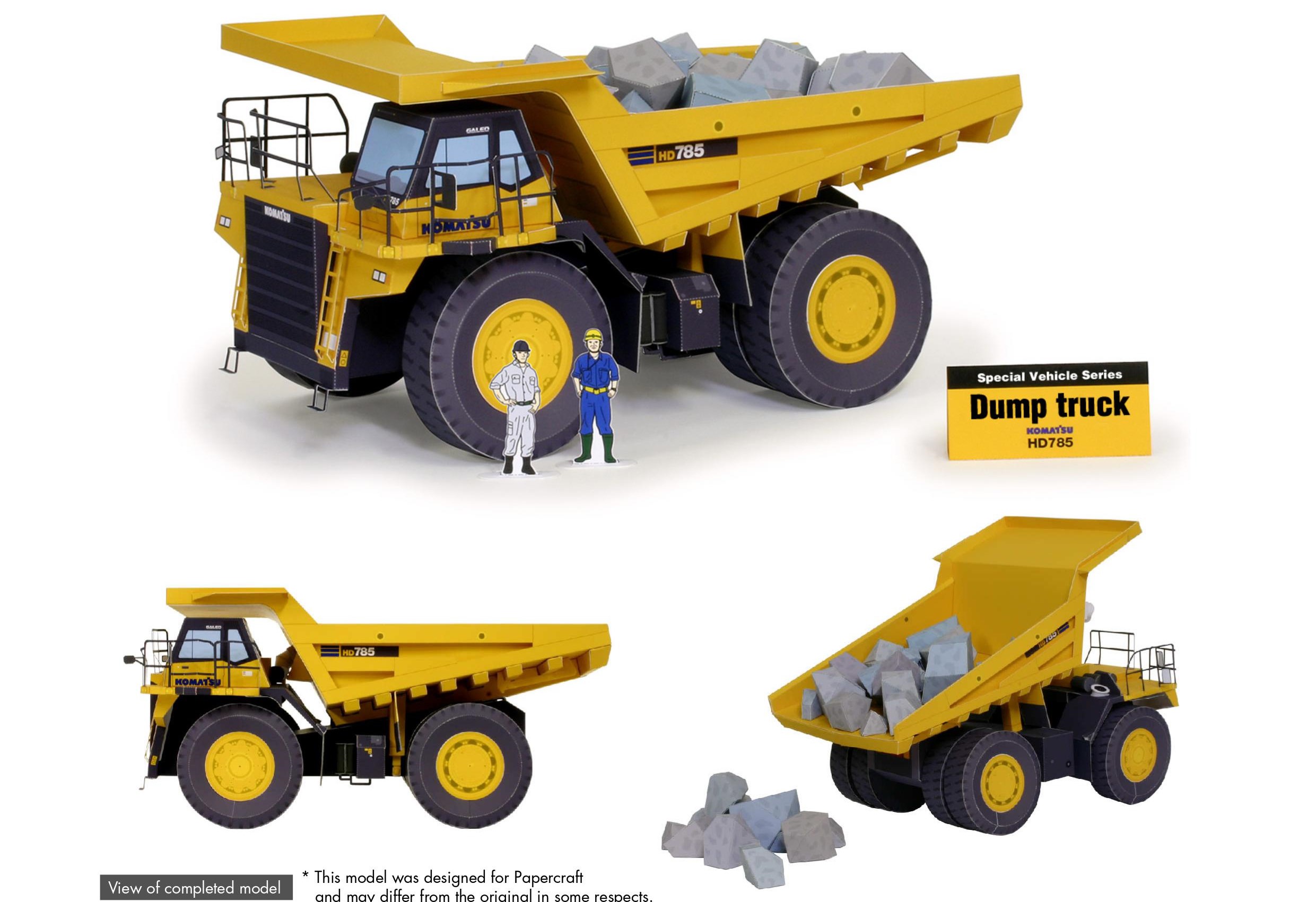 Maqueta papercraft del Camión Minero Komatsu