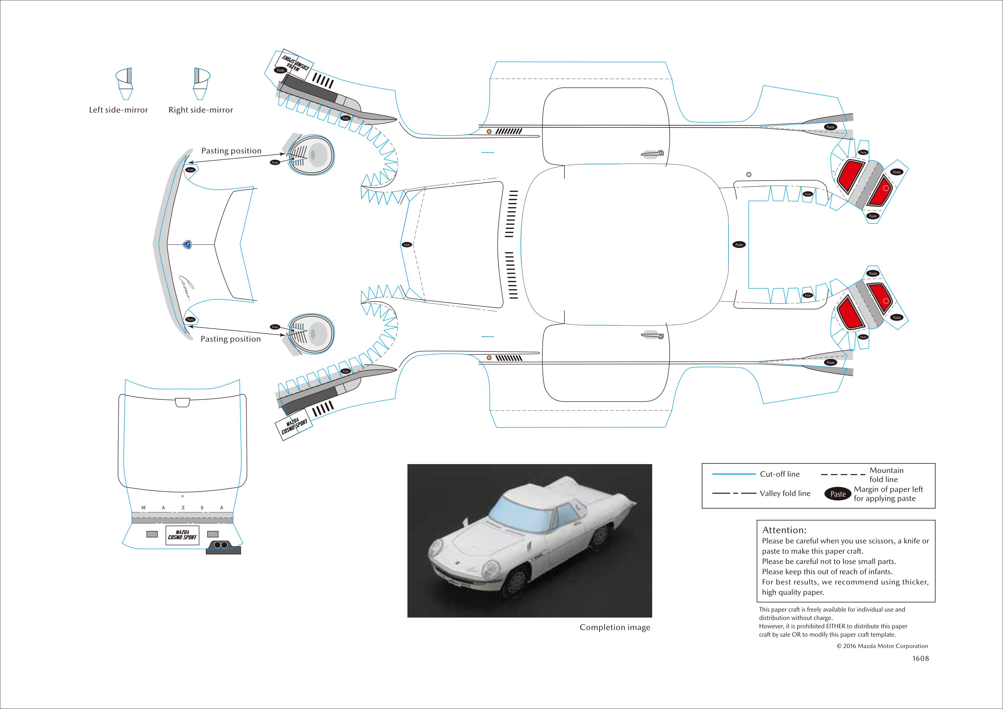 Maqueta papercraft del Mazda Cosmo Sport