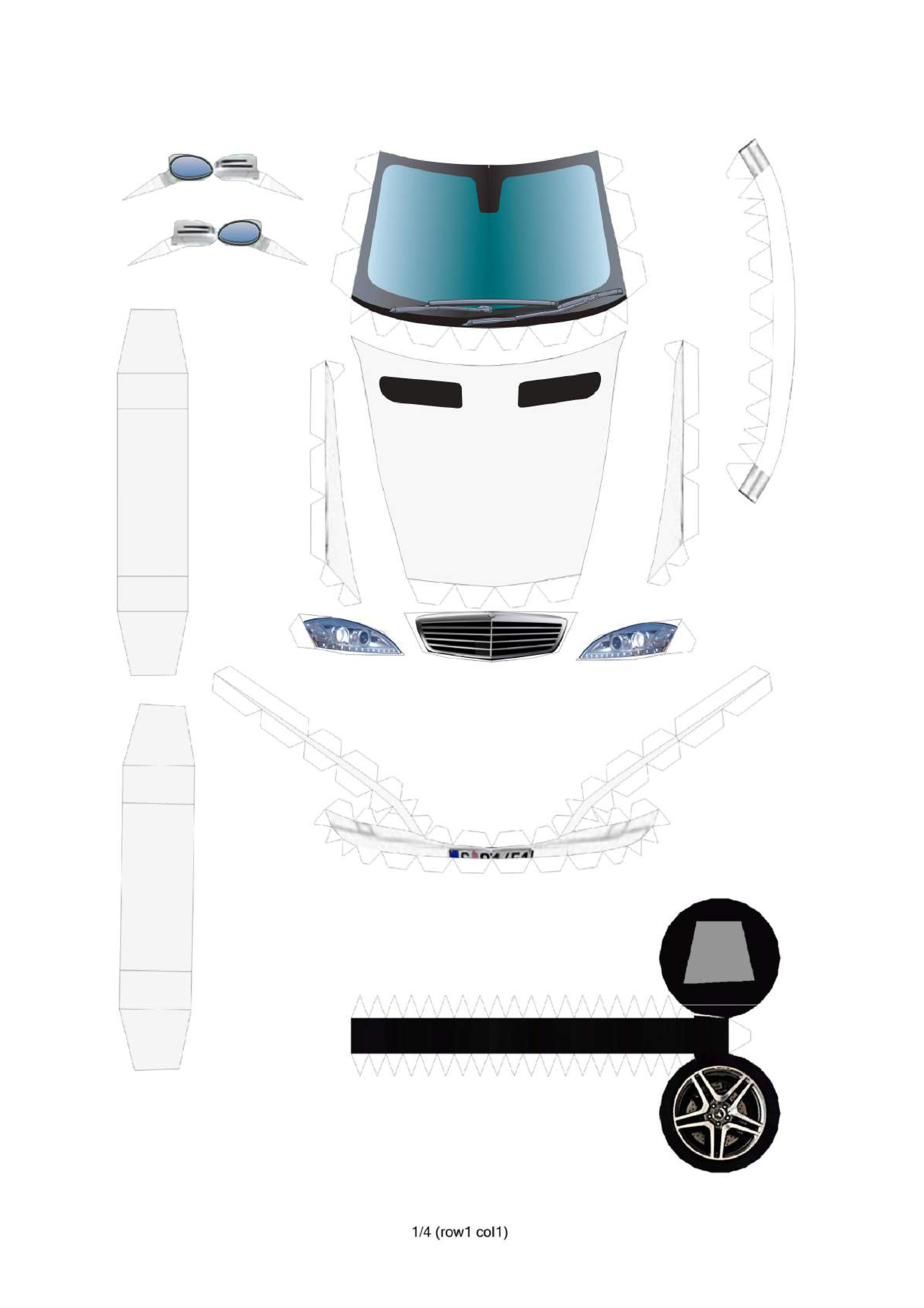 Maqueta papercraft del Mercedes-Benz Clase S