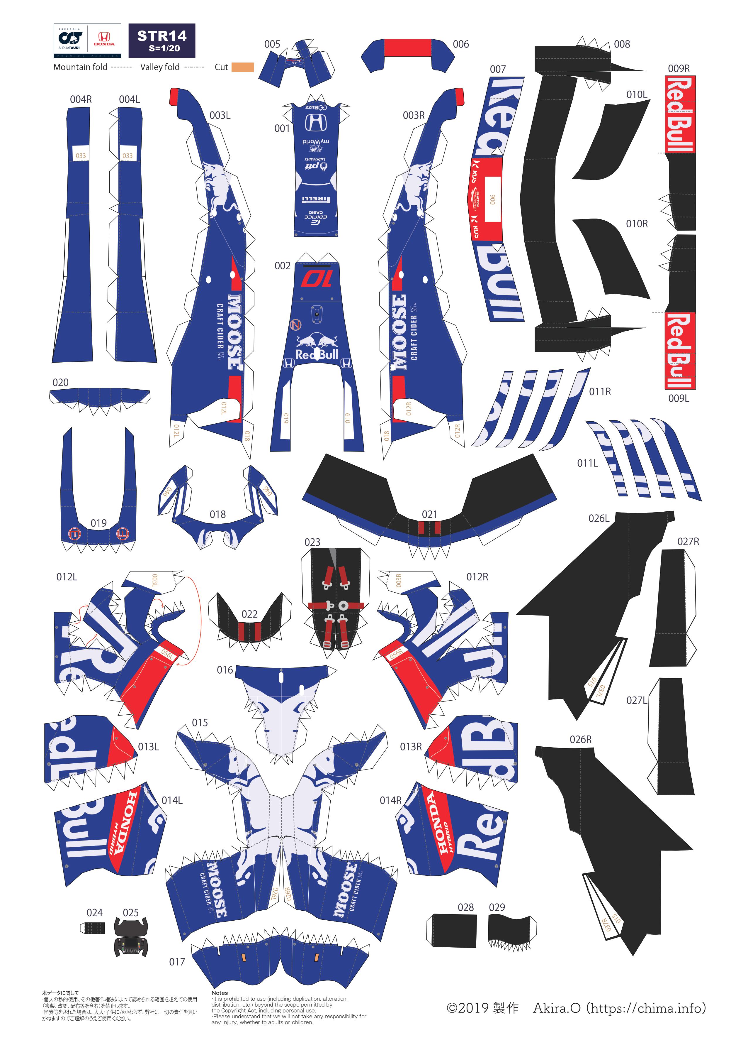 Maqueta papercraft del Toro Rosso F1